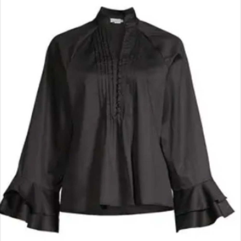 NWT Harshman Nagisa Pintuck Ruffle Blouse